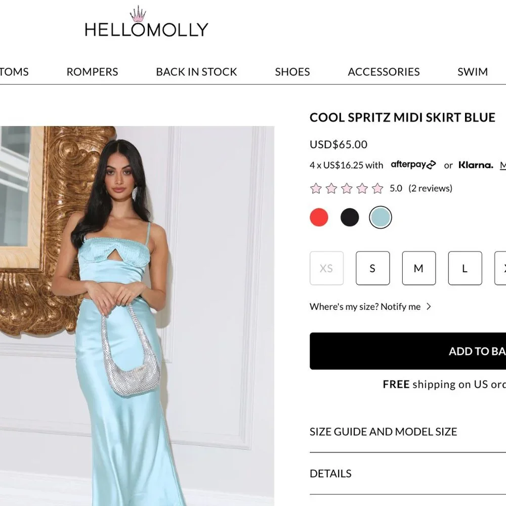 NEW! Cool Spritz Midi Skirt Blue